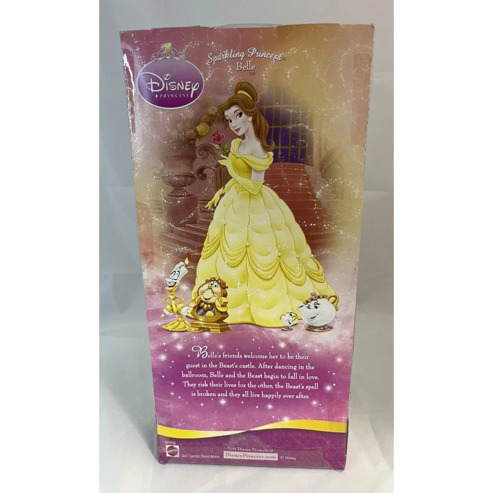Disney Princess Sparkling Princess Belle Doll Mattel 2008 N5050 Beauty Beast New